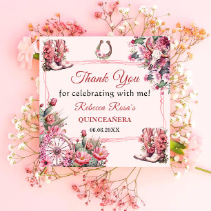 Serviette En Papier Russe rose Boho Ouest Charra Thème Quinceanera