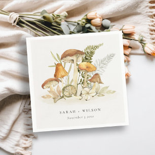 Serviette En Papier Russe rouille Orange Champagne Fern Foliver Mariag