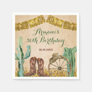 Serviette En Papier Russe Sud-Ouest Texas Cowboy papier d'anniversaire