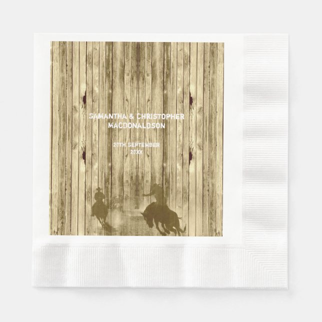 Serviette En Papier Russe western cowboy wild west thème mariage (Devant)