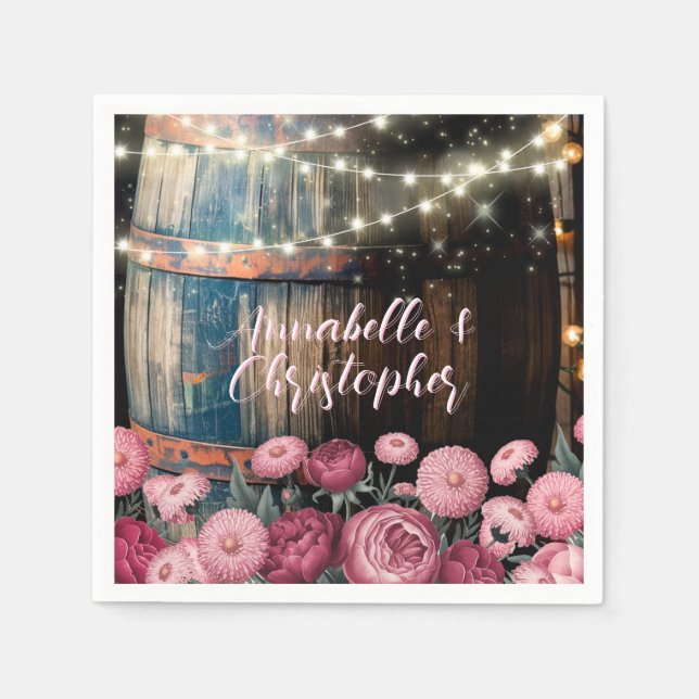 Serviette En Papier Russe Whiskey Whiskey Barrel Mariage (Devant)