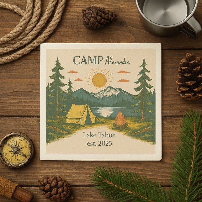 Serviette En Papier Rustic Camp Weekend Retraite Bachelorette (Créateur téléchargé)