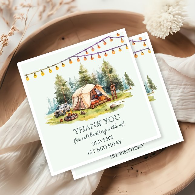 Serviette En Papier Rustic Camping fête d'anniversaire (Créateur téléchargé)