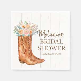Serviette En Papier Rustic Country Boots Bridal Couples Douche Party