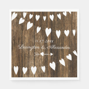 Serviette En Papier Rustic Country Grange Mariage ou Fête des mariées