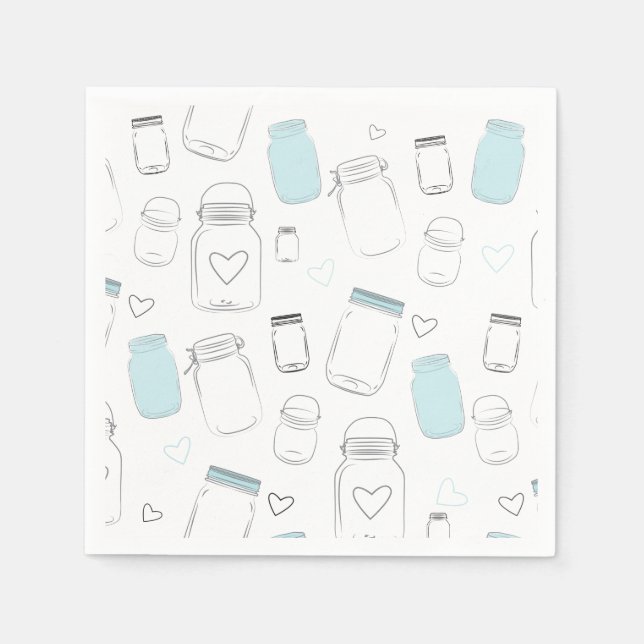 Serviette En Papier Rustic Country Mason Jars Party (Devant)
