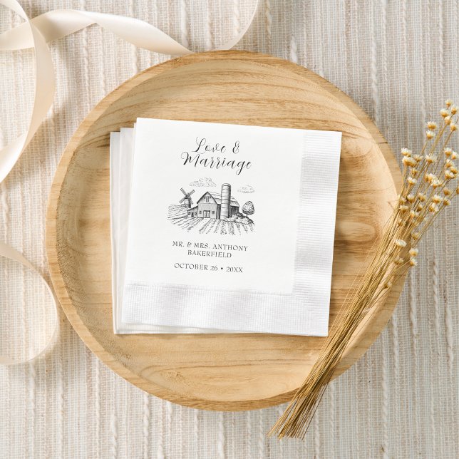 Serviette En Papier Rustic Country Western Barn Mariage Cocktail (Créateur téléchargé)