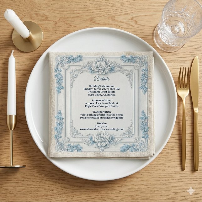 Serviette En Papier Rustic French Country Shabby Chic Decor White Blue (Rustic French Country Shabby Chic Decor White Blue Napkins)