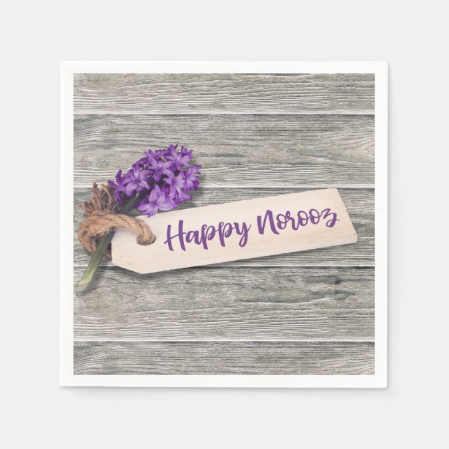 Serviette En Papier Rustic Happy Norooz Hyacinth - Papier Napkin (Devant)