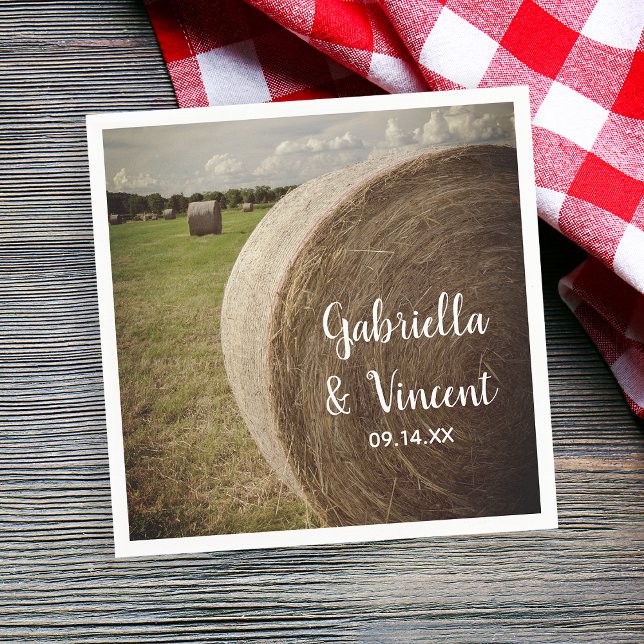 Serviette En Papier Rustic Hay Bales Mariage de Ranch (Créateur téléchargé)