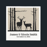 Serviette En Papier Rustic Homme Femme Doe Deer Black Birch Mariage<br><div class="desc">Customisez avec n'importe quel texte pour n'importe quel événement.</div>