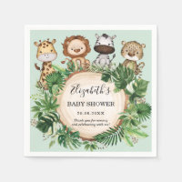 Rustic Jungle Safari Animaux Baby shower verdoyant