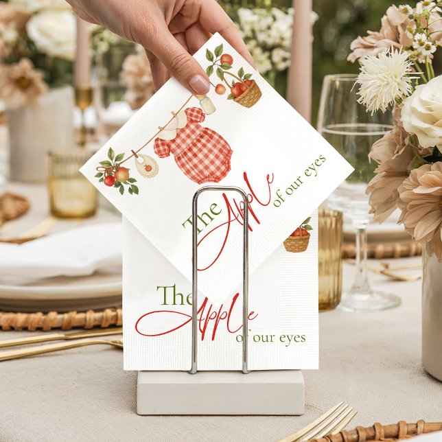 Serviette En Papier Rustic Locally Grown Clothesline Apple Baby Shower (Créateur téléchargé)