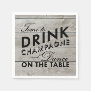Serviette En Papier Rustic Napkin Time to Dragne Champagne