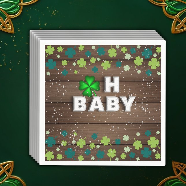 Serviette En Papier Rustic Oh Baby St. Patrick's Day Baby shower (Créateur téléchargé)