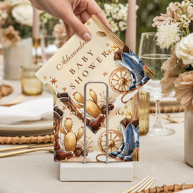 Serviette En Papier Rustic Western Cowboy Baby Shower (Créateur téléchargé)