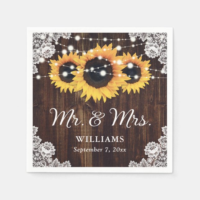 Serviette En Papier Rustic Wood Lace String (Devant)