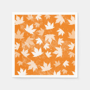 Serviette En Papier Rustique Automne Feuilles Motif