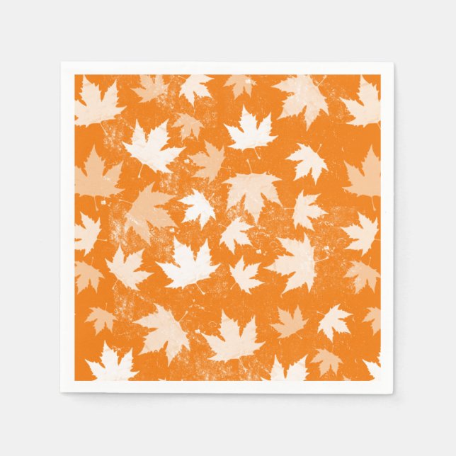 Serviette En Papier Rustique Automne Feuilles Motif (Devant)