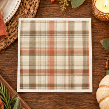 Rustique Automne Plaid Classique Marron Crème Roui