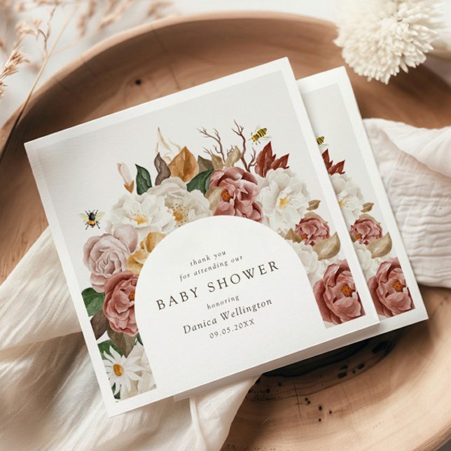 Serviette En Papier Rustique Boho Autumn Baby shower Papier Napkin (Créateur téléchargé)