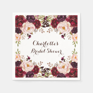 Serviette En Papier Rustique Boho Floral Shabby Chic Papier Rose Napki