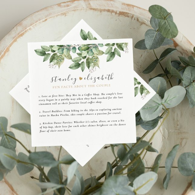 Serviette En Papier Rustique Botanique Vert & Or Mariage Foliage (Créateur téléchargé)