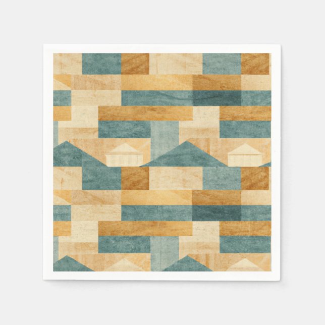 Serviette En Papier Rustique/Cabine/Lodge/Montagne (Devant)