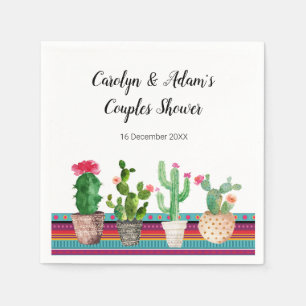 Serviette En Papier Rustique Cactus Couples Douche Napkin