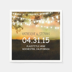 Serviette En Papier rustique éclairage de campagne mariage serviettes 