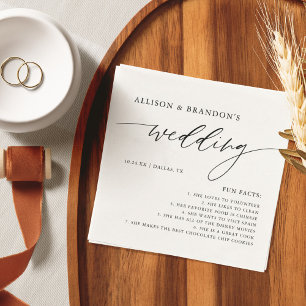 Serviette En Papier Rustique Élégant Mariage Fun Facts serviettes