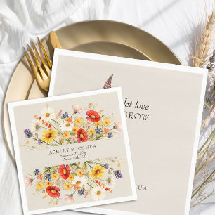 Serviette En Papier Rustique Fleur sauvage coloré été automne floral