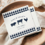 Serviette En Papier Rustique "I Do BBQ" BBQ Bleu Plaid<br><div class="desc">Rustique "I Do BQ" Barbecue bleu Plaid Napkins</div>