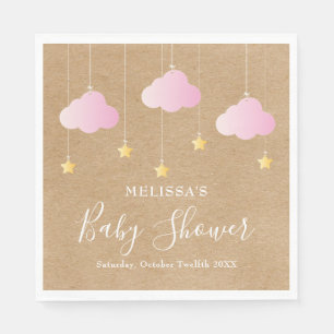 Serviette En Papier Rustique kraft scintiller baby shower rose