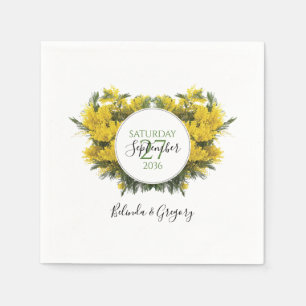 Serviette En Papier Rustique Mariage Acacia Wattle
