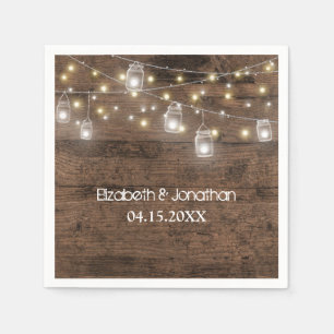 Serviette En Papier Rustique Mason Jar String Mariage