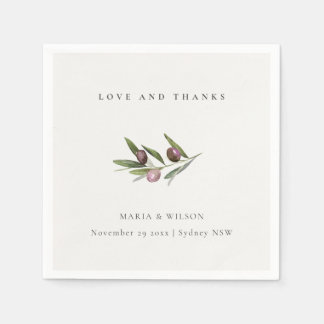 Serviette En Papier Rustique minimaliste Mariage de feuillage de Branc