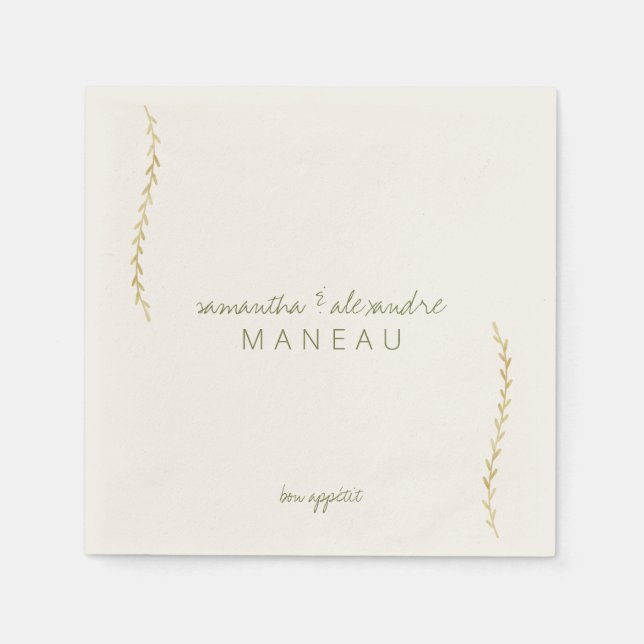 Serviette En Papier Rustique moderne Boho Floral Mariage (Devant)
