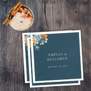 Serviette En Papier Rustique Orange Terracotta Marine Mariage de rouil