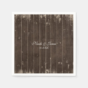 Serviette En Papier Rustique Pays Ouest Distressed Mariage en bois