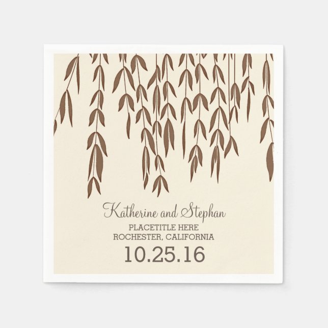Serviette En Papier rustique pays willow branches mariage (Devant)