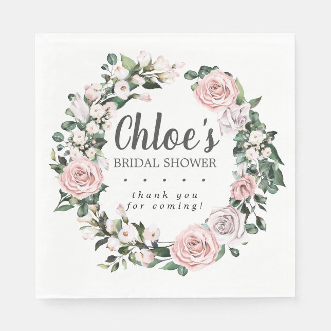 Serviette En Papier Rustique rose violet Fête des mariées de  Florale  (Devant)