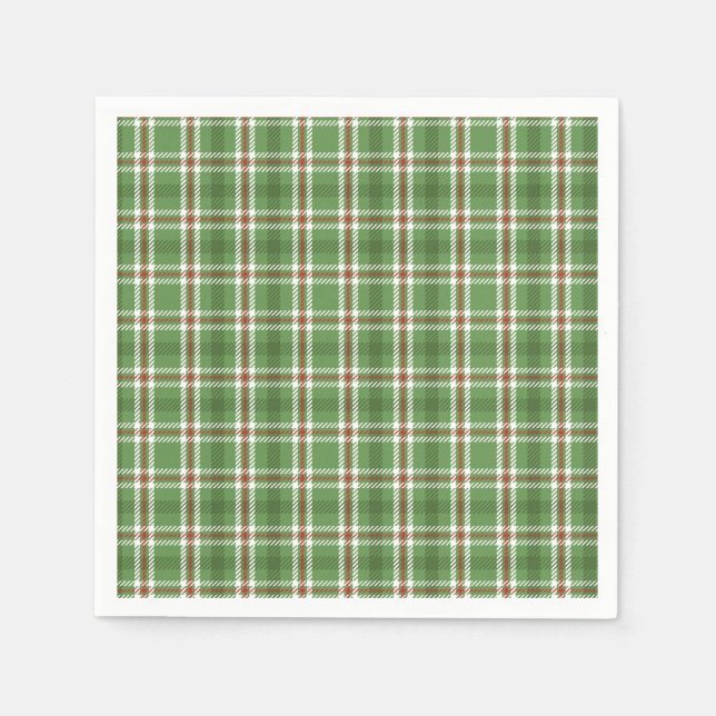 Serviette En Papier Rustique Vacances Vert Plaid Classy Pays Personnal (Devant)