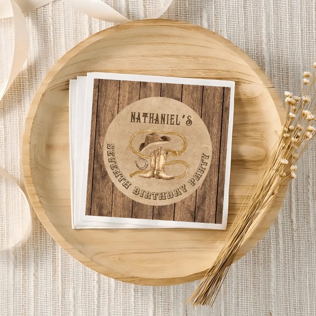 Serviette En Papier Rustique western cowboy vous êtes recherché (Créateur téléchargé)