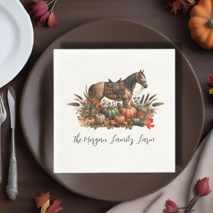 Serviette En Papier Rustique Western Pleasastique Horse Thanksgiving