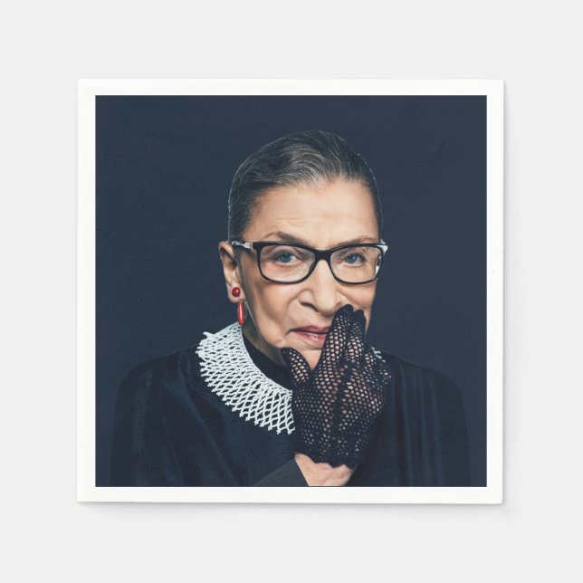 Serviette En Papier Ruth Bader Ginsburg avec Gant (Devant)