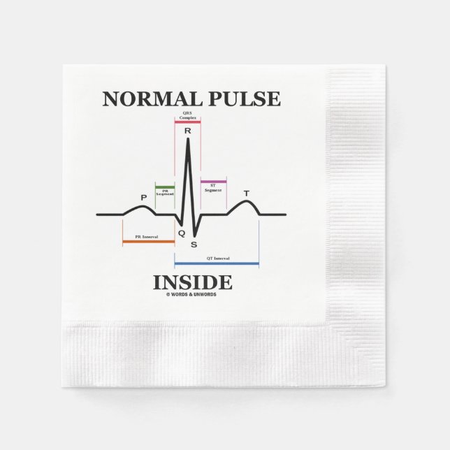Serviette En Papier Rythme Cardiaque Normal à l'Électrocardiogramme (Devant)