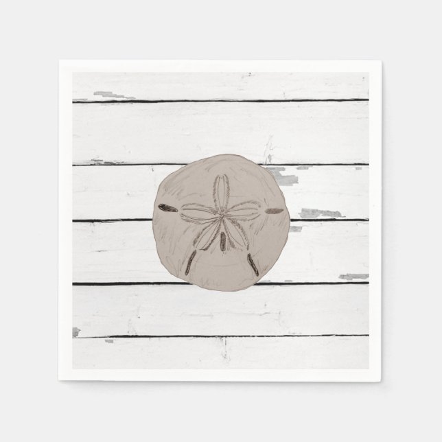 Serviette En Papier Sable Dollar Peinture Beach Shiplap (Devant)