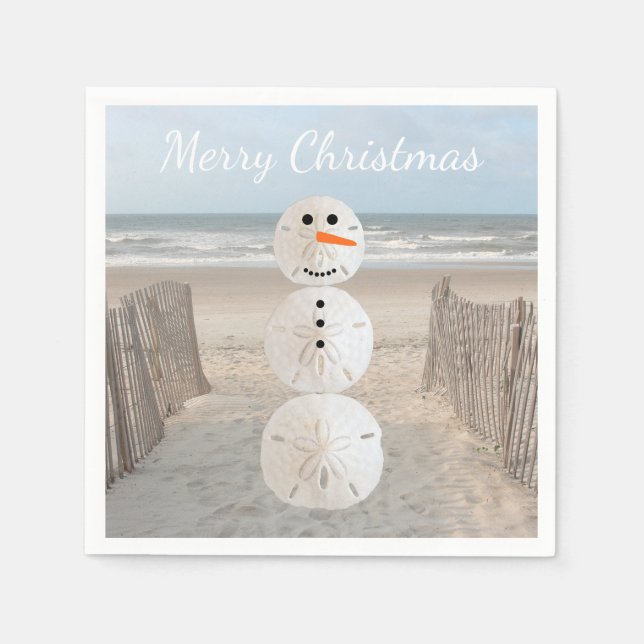 Serviette En Papier Sable Dollar Snowman Papier Napkins (Devant)