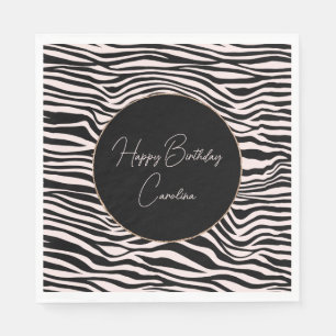 Serviette En Papier Sable noir et blanc Zebra Print